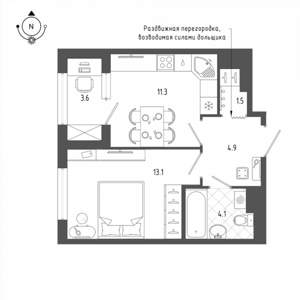 Квартал «Галактика», корпус 9.1 Санкт-Петербург — планировка 1