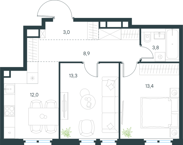 Level Нижегородская Москва — планировка 2