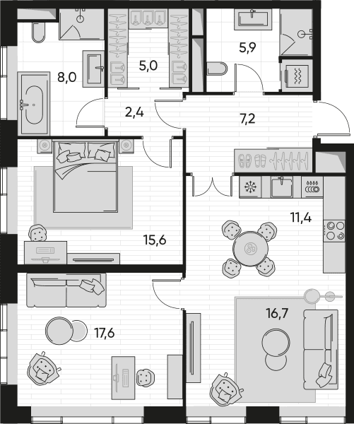 Pride-home Москва — планировка 3