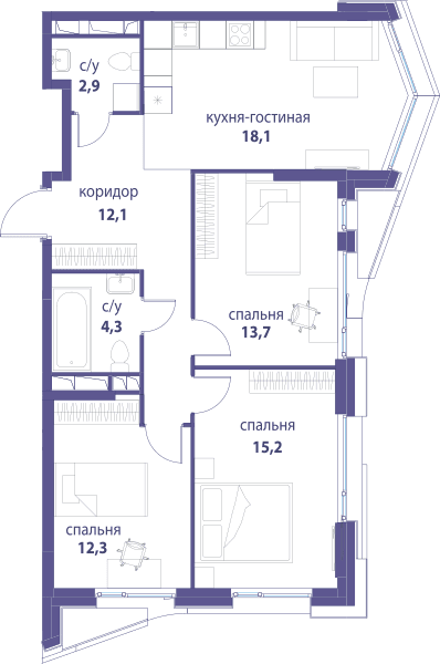 Символ, Вдохновение Москва — планировка 3