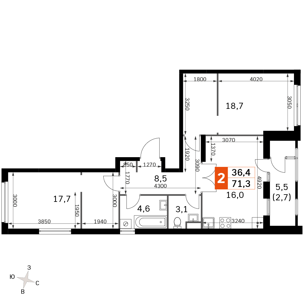 Sky Garden Москва — планировка 2