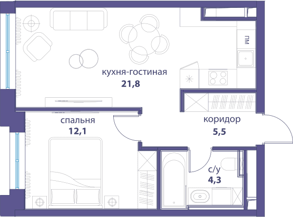 Событие, Событие-5 Москва — планировка 1