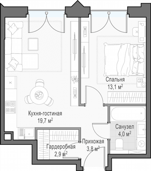 Достижение Москва — планировка 1