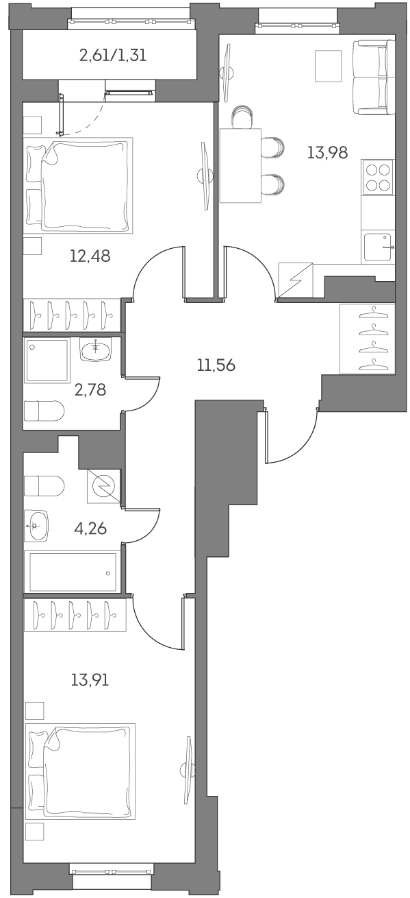 Аквилон BESIDE 2.0 Москва — планировка 2