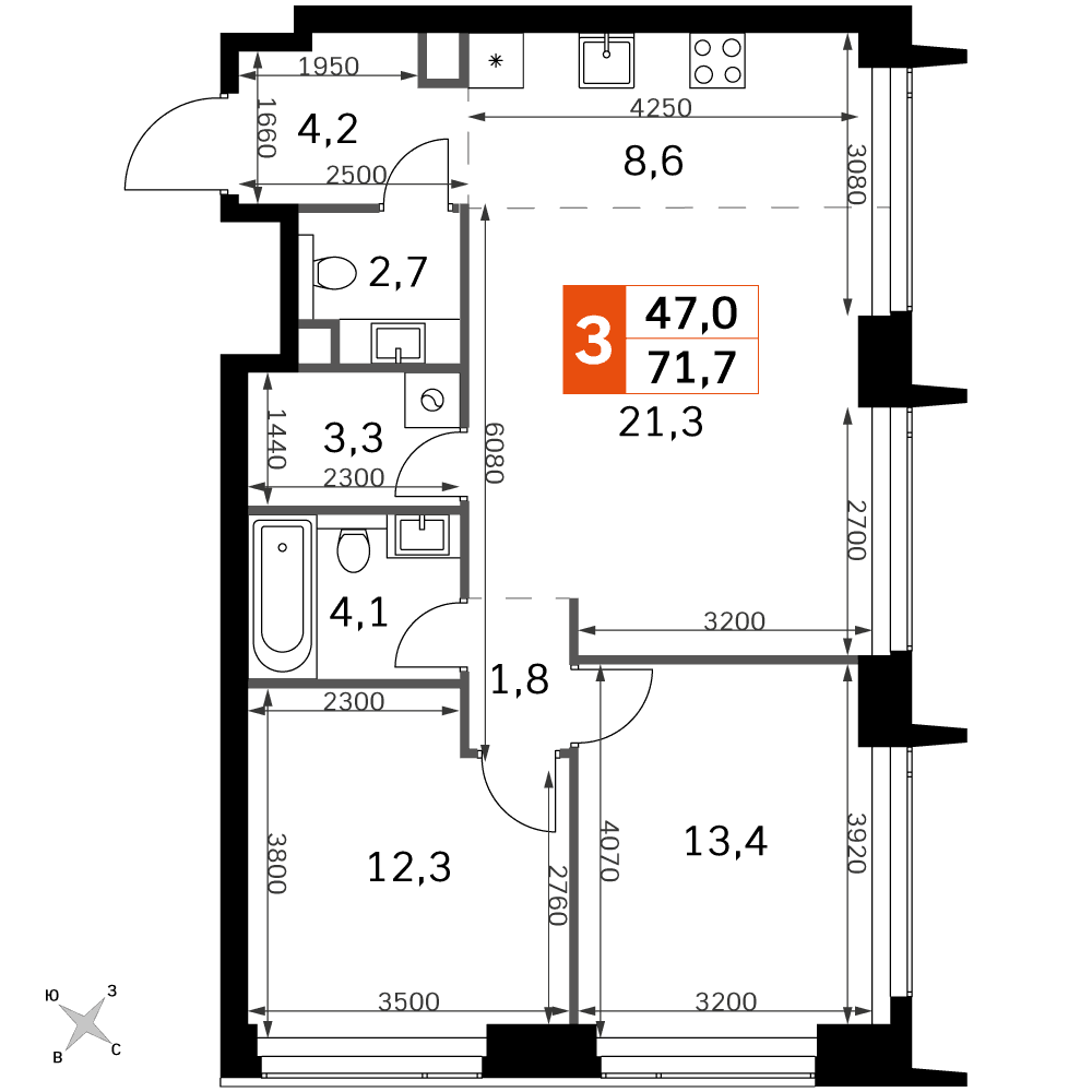 Amber City Москва — планировка 3