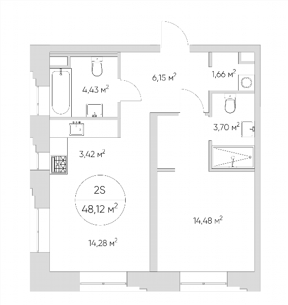 Nice loft Москва — планировка 2-комнатные апартаменты