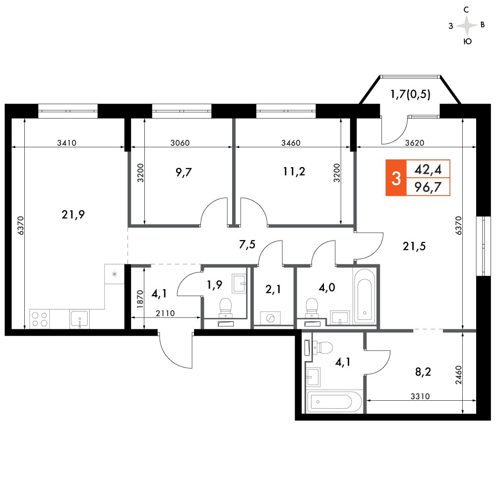 Фриссон Казань — планировка 4