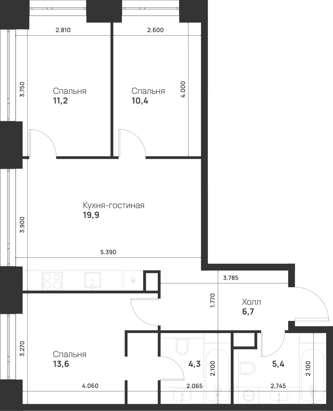 Voice Towers Москва — планировка 3