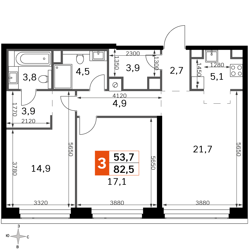 Amber City Москва — планировка 3