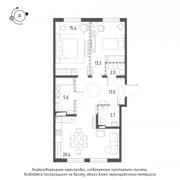 ЖК Domino Premium Санкт-Петербург — планировка 2