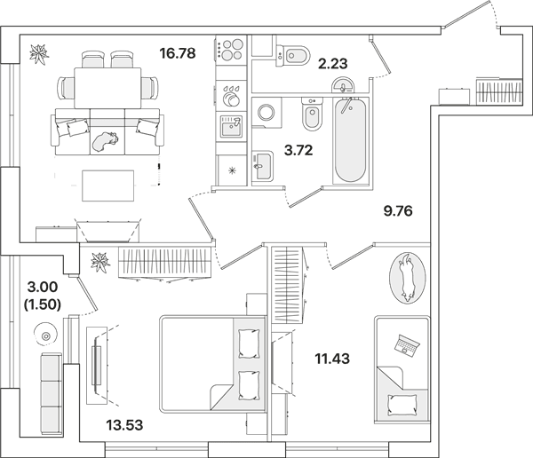 АКАДЕМИК Санкт-Петербург — планировка 2