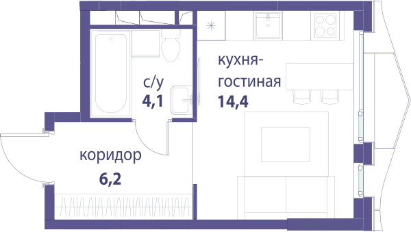 Символ, Вдохновение Москва — планировка Студия