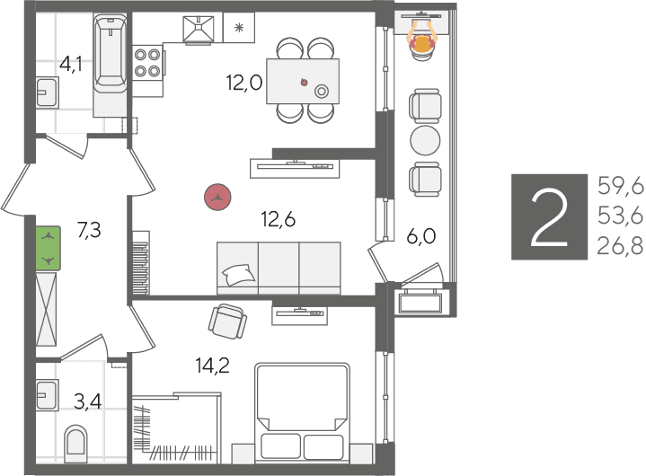 Рекорд 2 Краснодар — планировка 2
