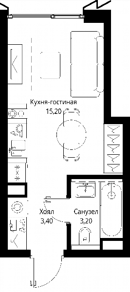 Cityzen Москва — планировка Студия