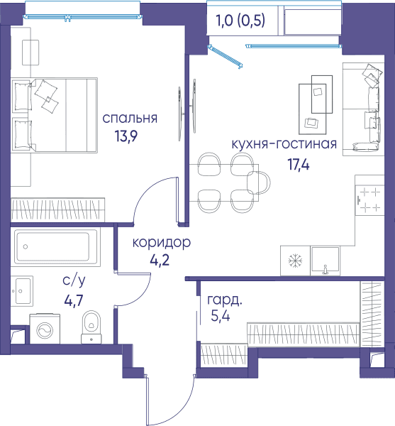 Остров, Остров.6 Москва — планировка 1