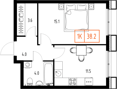Skolkovo ONE Москва — планировка 1