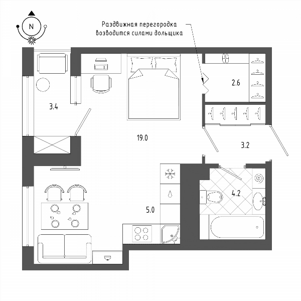 Квартал «Галактика», корпус 9.3 Санкт-Петербург — планировка 1