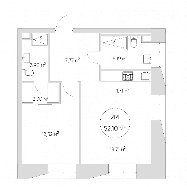 Nice loft Москва — планировка 2-комнатные апартаменты