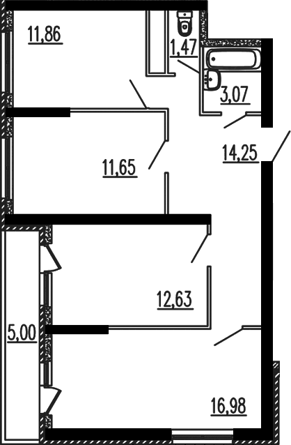 Рекорд 2 Краснодар — планировка 3