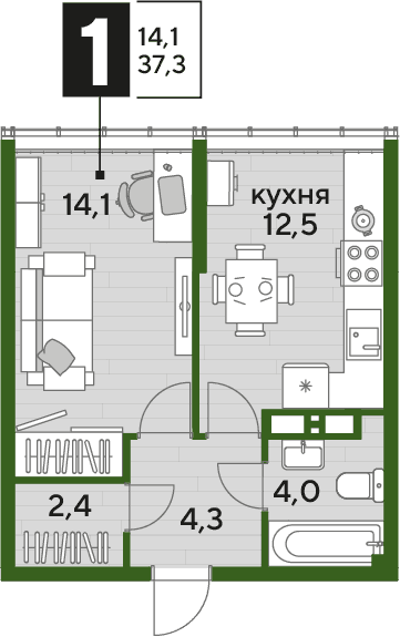 DOGMA PARK Краснодар — планировка 1