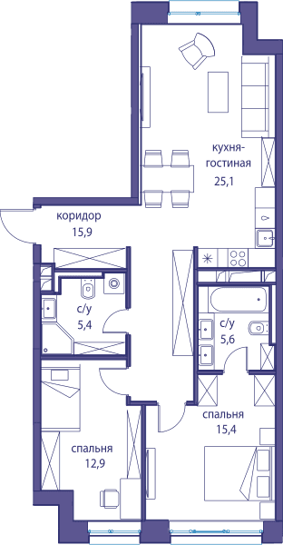 Остров, Остров.4 Москва — планировка 2