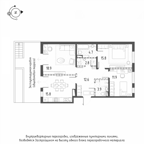 ЖК Domino Premium Санкт-Петербург — планировка 3
