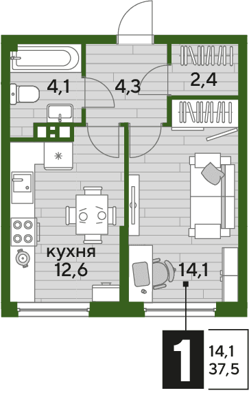 DOGMA PARK Краснодар — планировка 1