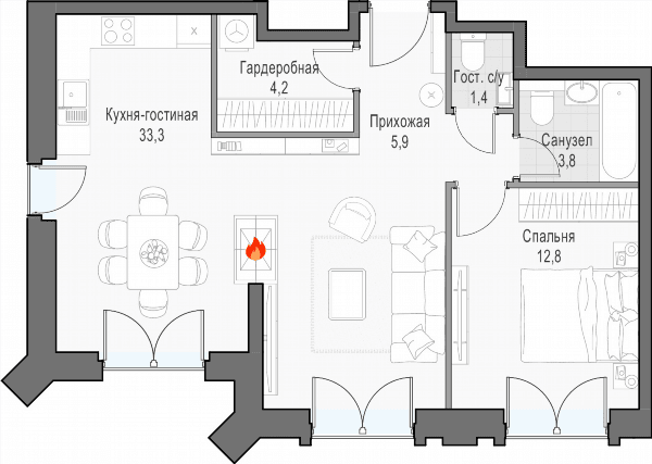 Достижение Москва — планировка 2