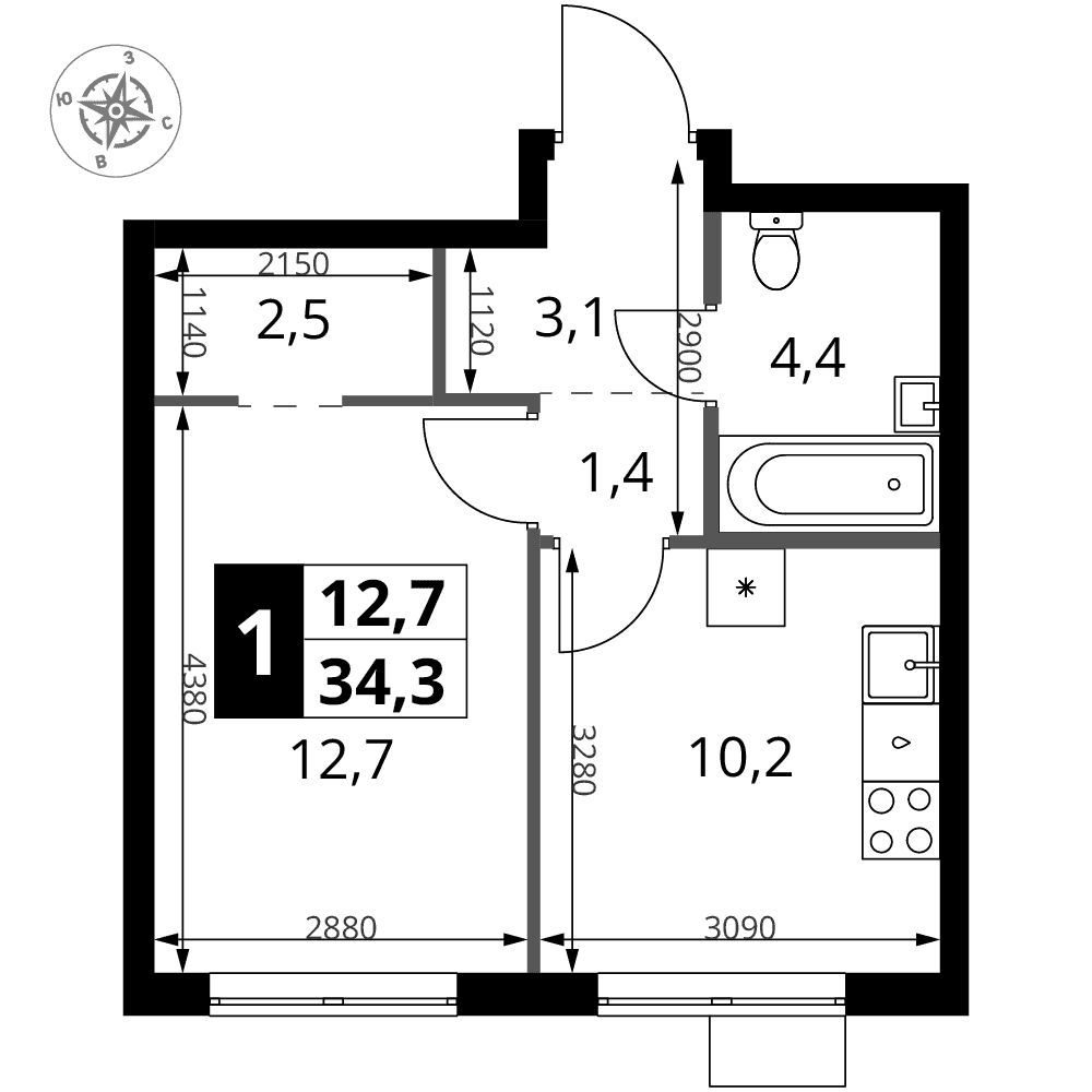 1-й Ясеневский Москва — планировка 1