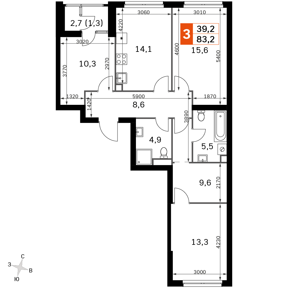 Sky Garden Москва — планировка 3