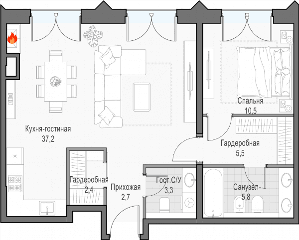 Достижение Москва — планировка 2
