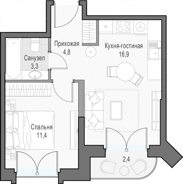 Достижение Москва — планировка 1