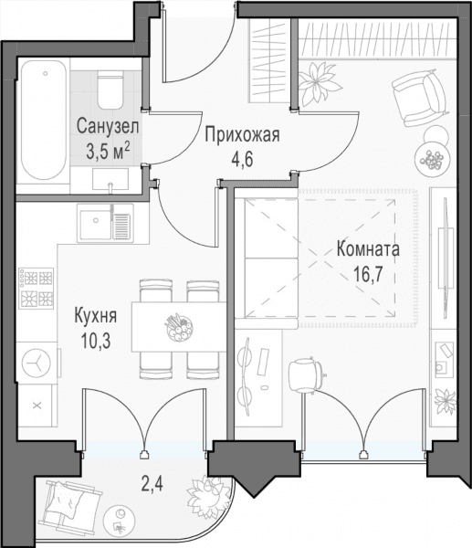 Достижение Москва — планировка 1