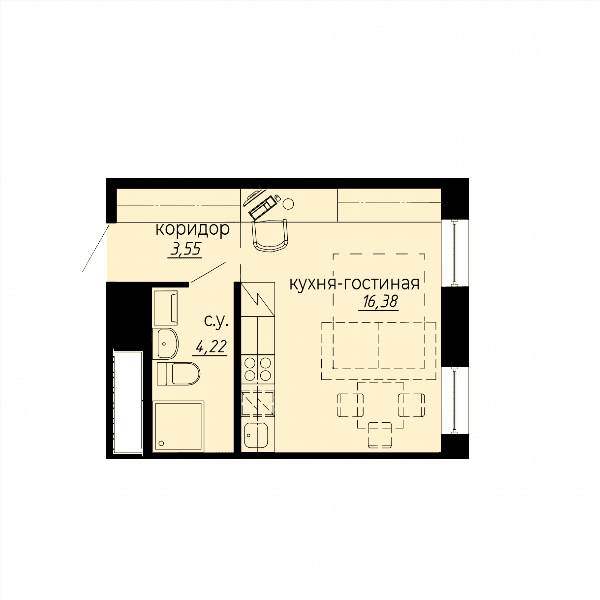 iD Polytech Санкт-Петербург — планировка Студия