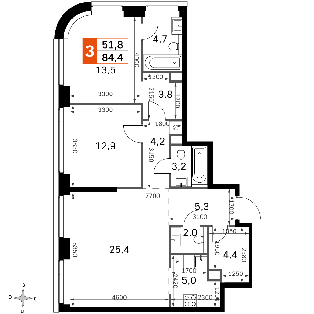Amber City Москва — планировка 3