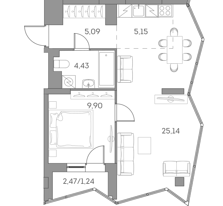 Аквилон BESIDE 2.0 Москва — планировка 1
