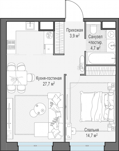 West Garden Москва — планировка 1