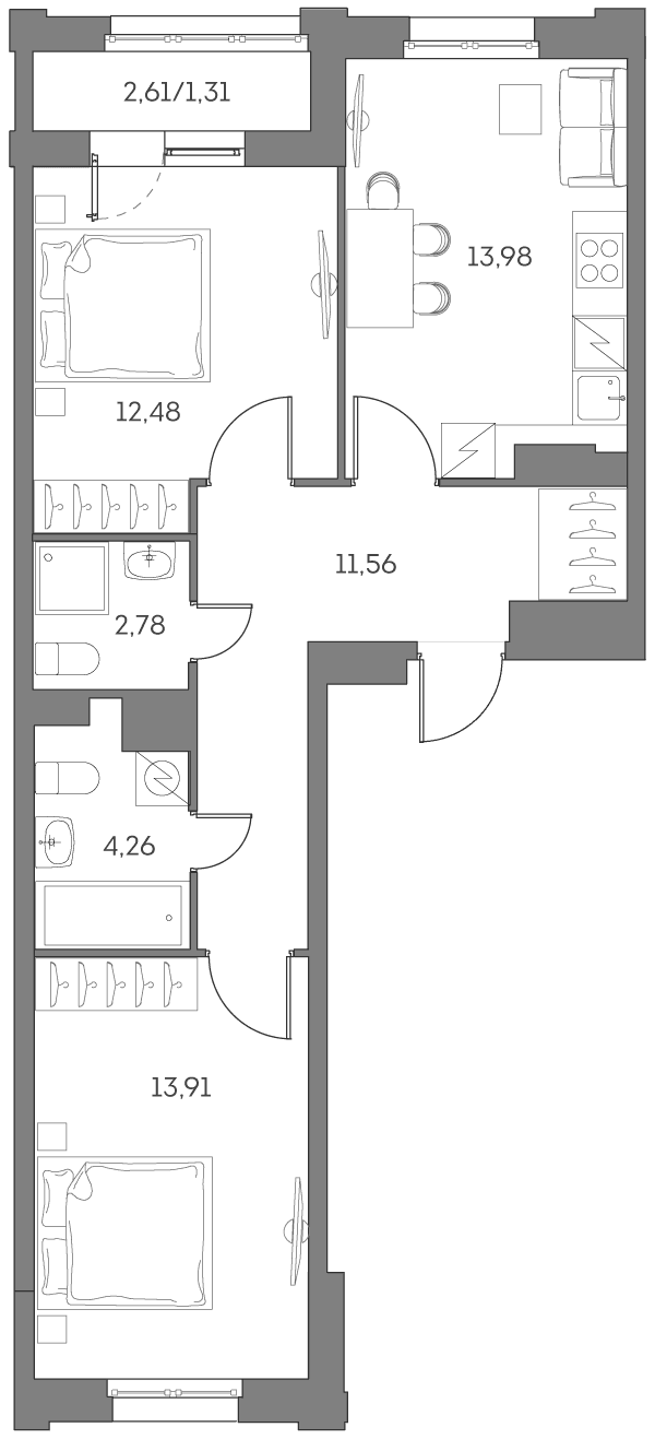 Аквилон BESIDE 2.0 Москва — планировка 2