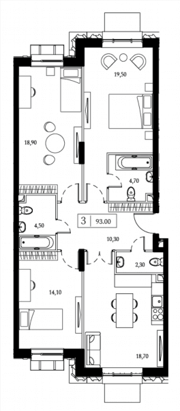 Dream Towers Москва — планировка 3