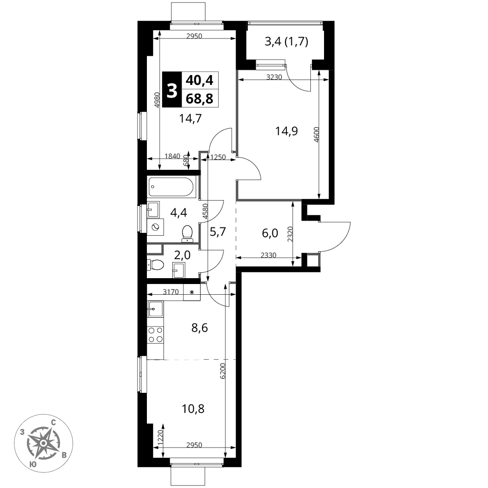 1-й Измайловский Москва — планировка 3