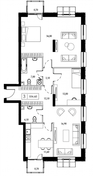 Dream Towers Москва — планировка 3