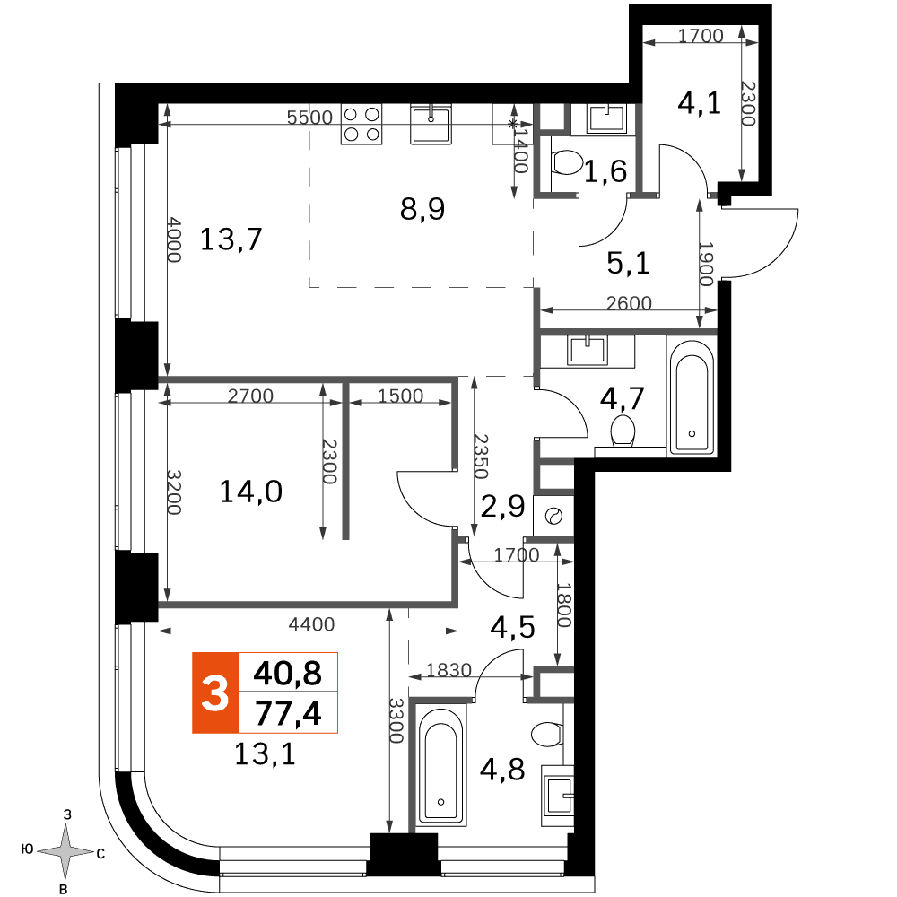 Amber City Москва — планировка 3