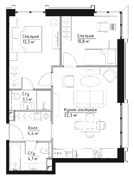 Павелецкая Сити Москва — планировка 2
