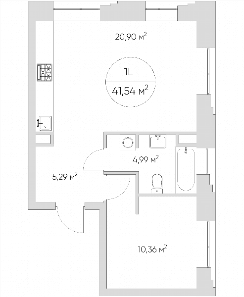 Nice loft Москва — планировка 1-комнатные апартаменты