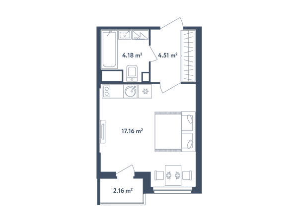 «Светлый мир «БиоПолис...» Москва — планировка Студия