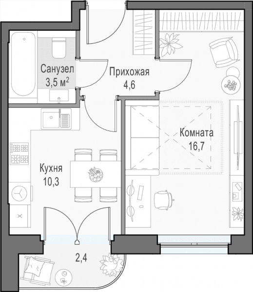 Достижение Москва — планировка 1