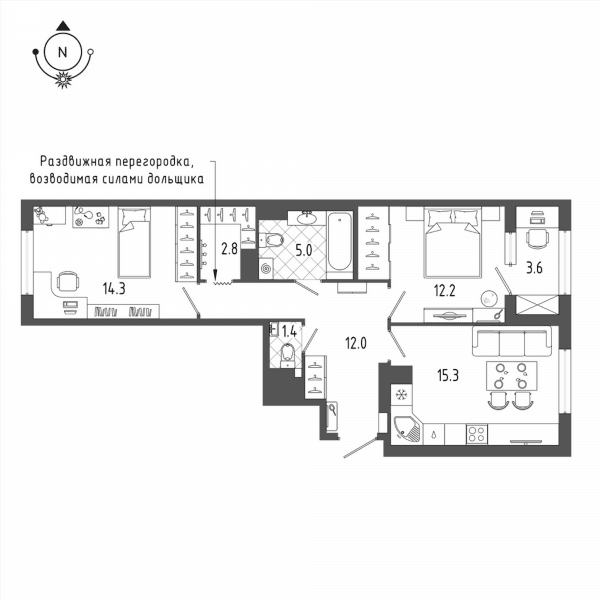 Квартал «Галактика», корпус 9.1 Санкт-Петербург — планировка 2