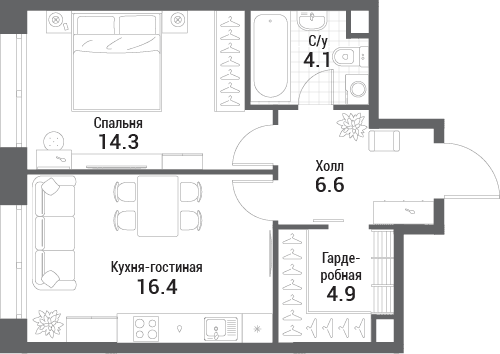Nagatino i-Land Москва — планировка 1