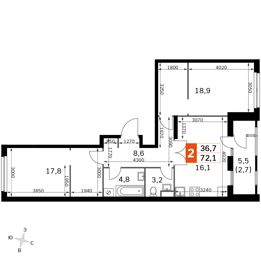 Sky Garden Москва — планировка 2
