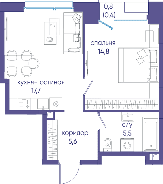 Остров, Остров.6 Москва — планировка 1